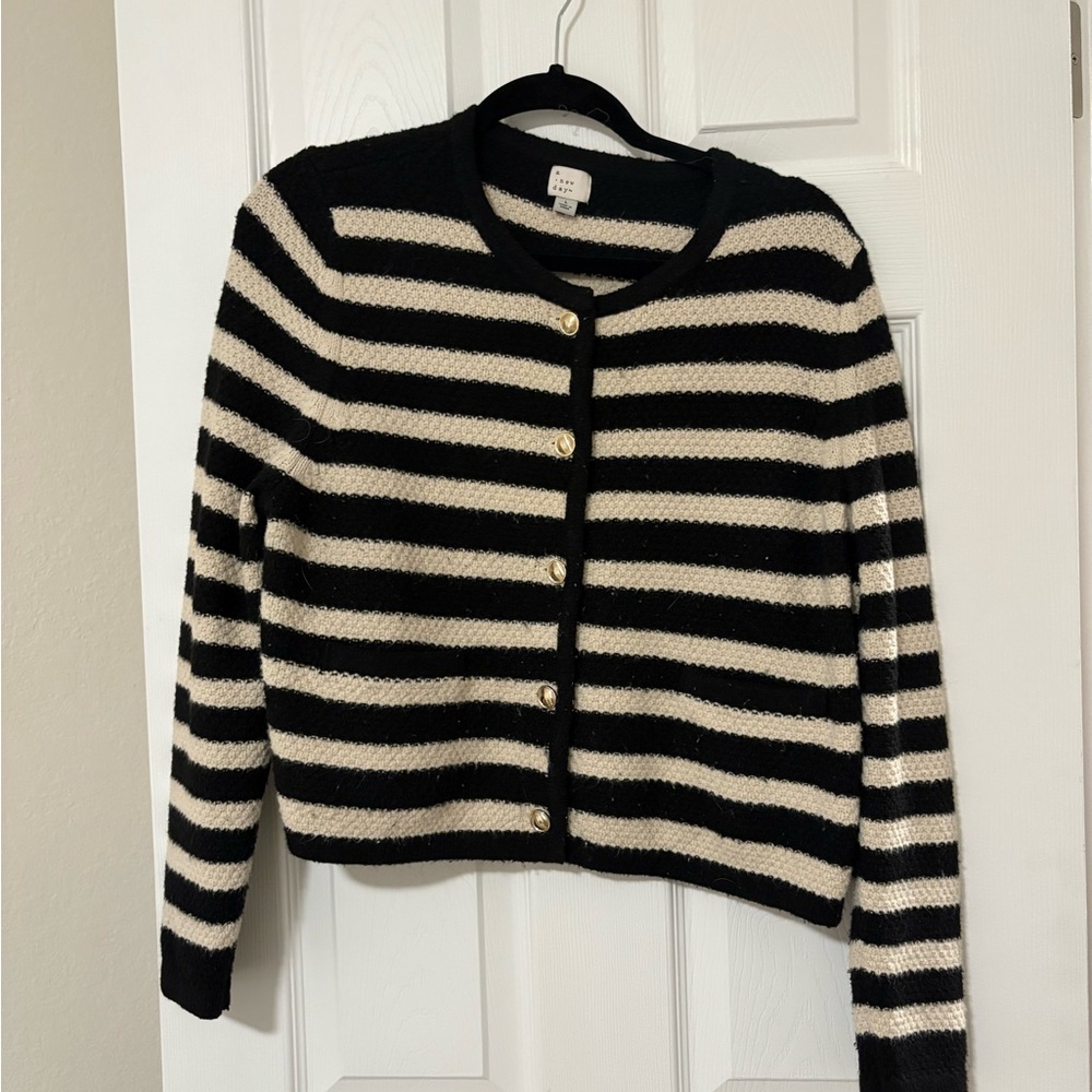 Striped Cardigan Lady Jacket